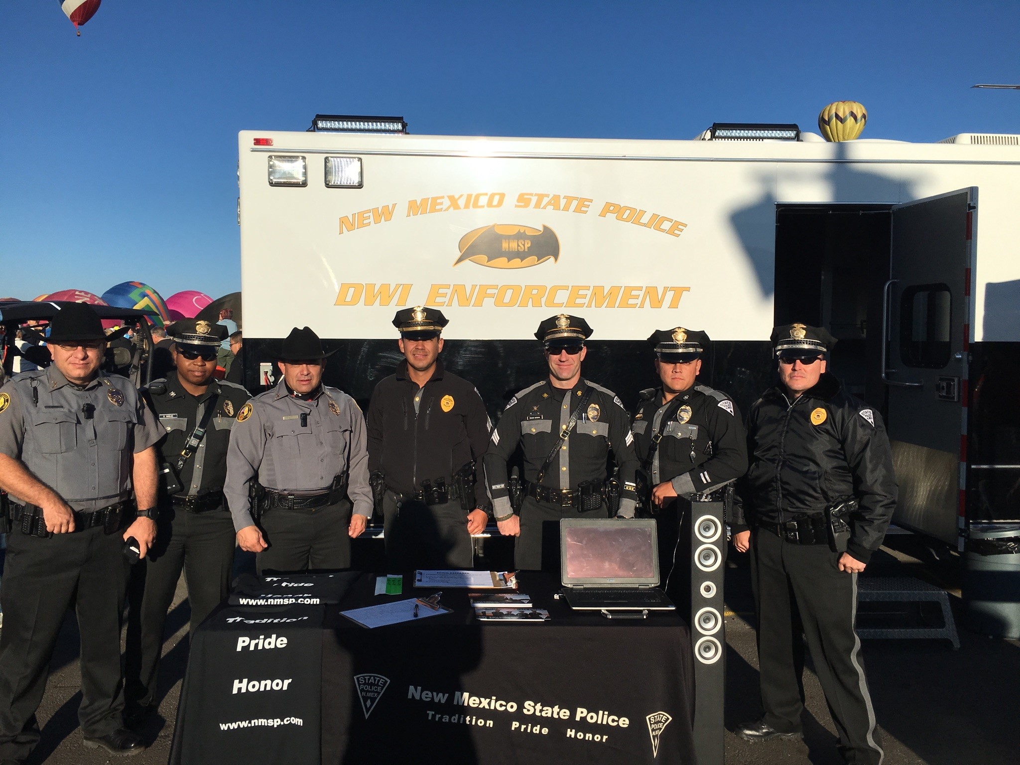 New Mexico Mounted Patrol Troopers Assisting New Mexico State Police Oifficers